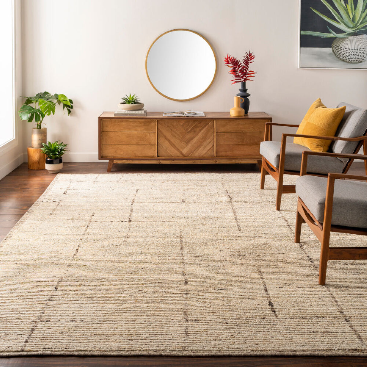 Modern furniture - Cream Hand-Knotted Wool Carpet - www.oroa.com | Oroa.com