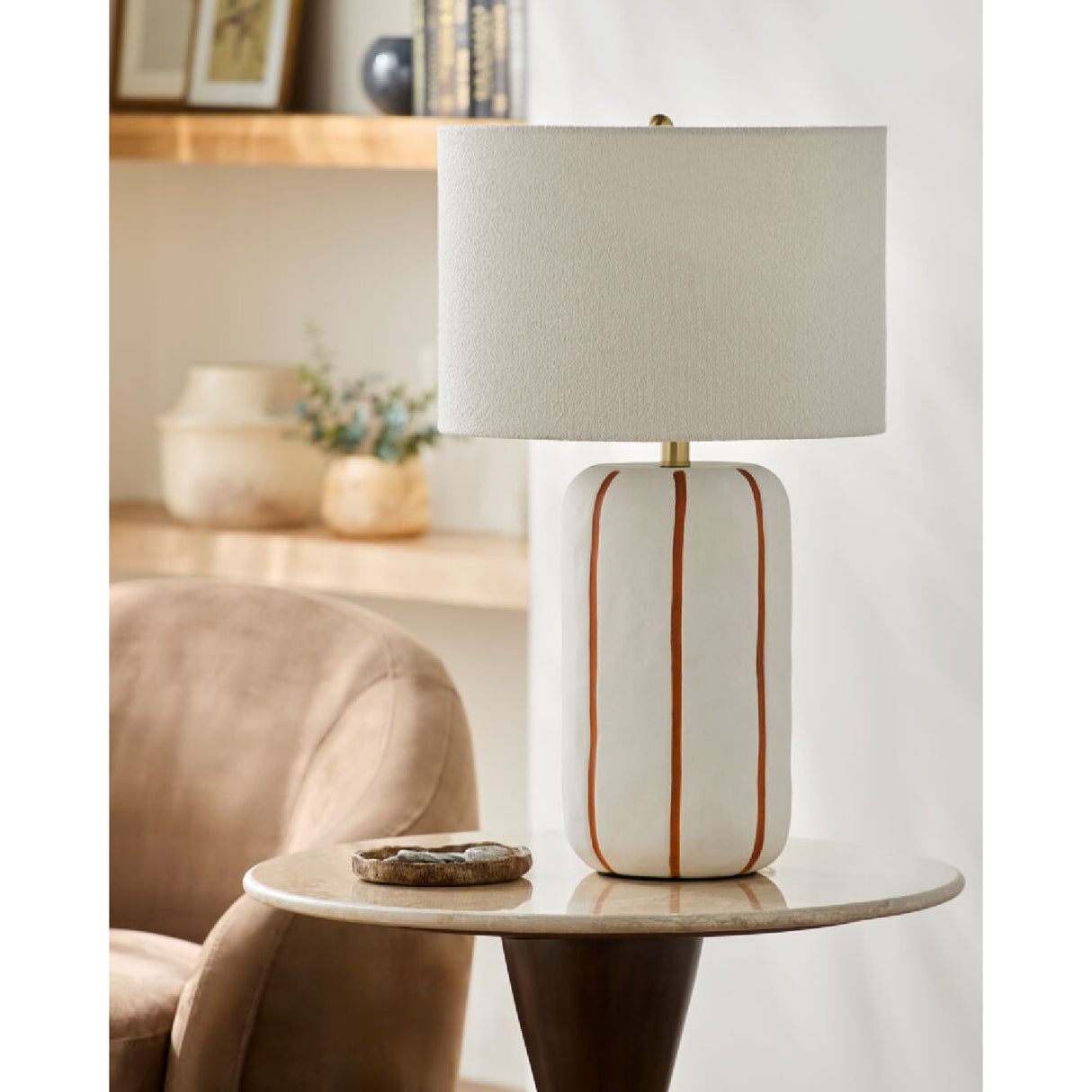 Modern European furniture - Line Painted Ceramic Table Lamp - www.oroa.com | Oroa.com