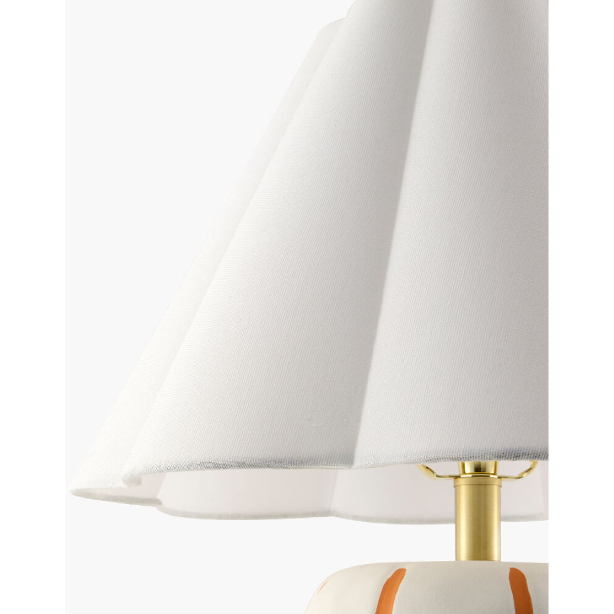 Modern European furniture - Scalloped White Linen Table Lamp - www.oroa.com | Oroa.com