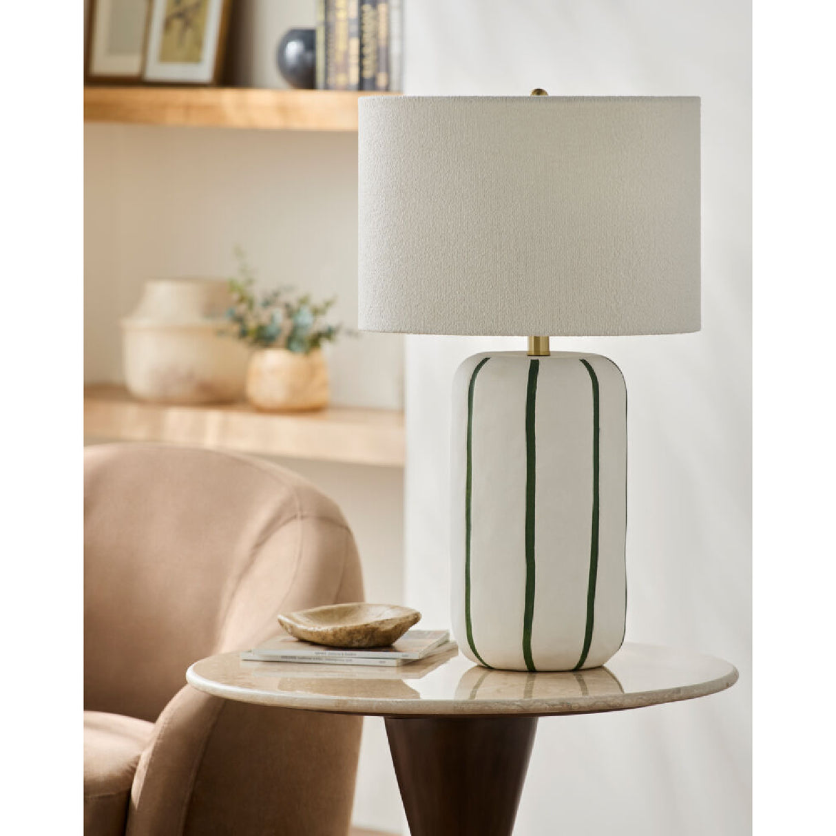 Modern European furniture - Line Painted Ceramic Table Lamp - www.oroa.com | Oroa.com