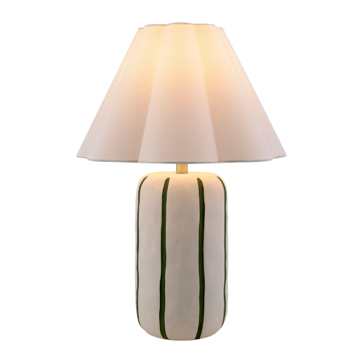 Modern European furniture - Scalloped White Linen Table Lamp - www.oroa.com | Oroa.com