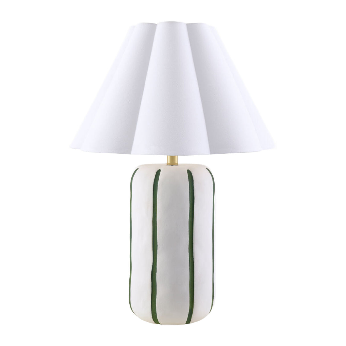 Modern European furniture - Scalloped White Linen Table Lamp - www.oroa.com | Oroa.com