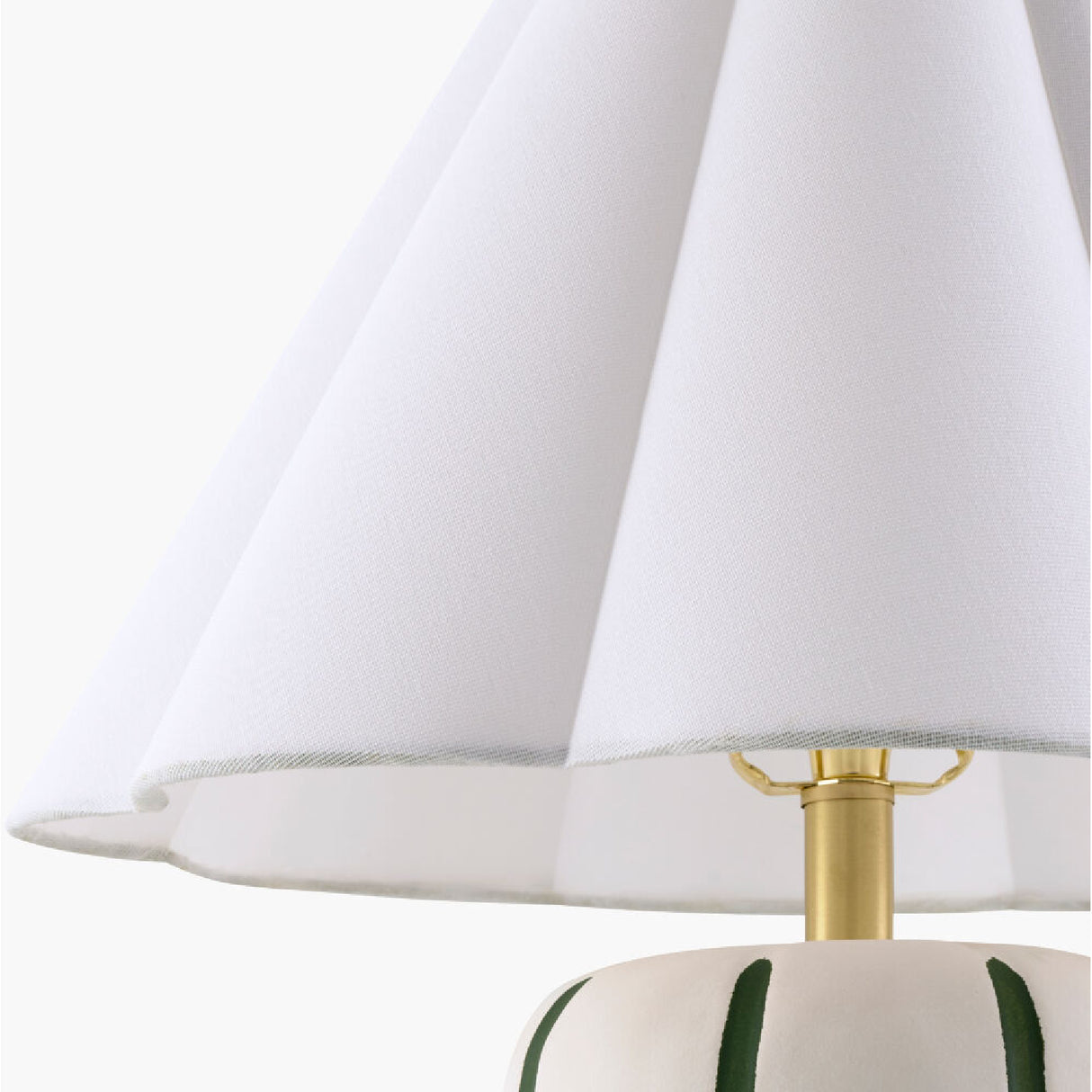 Modern European furniture - Scalloped White Linen Table Lamp - www.oroa.com | Oroa.com