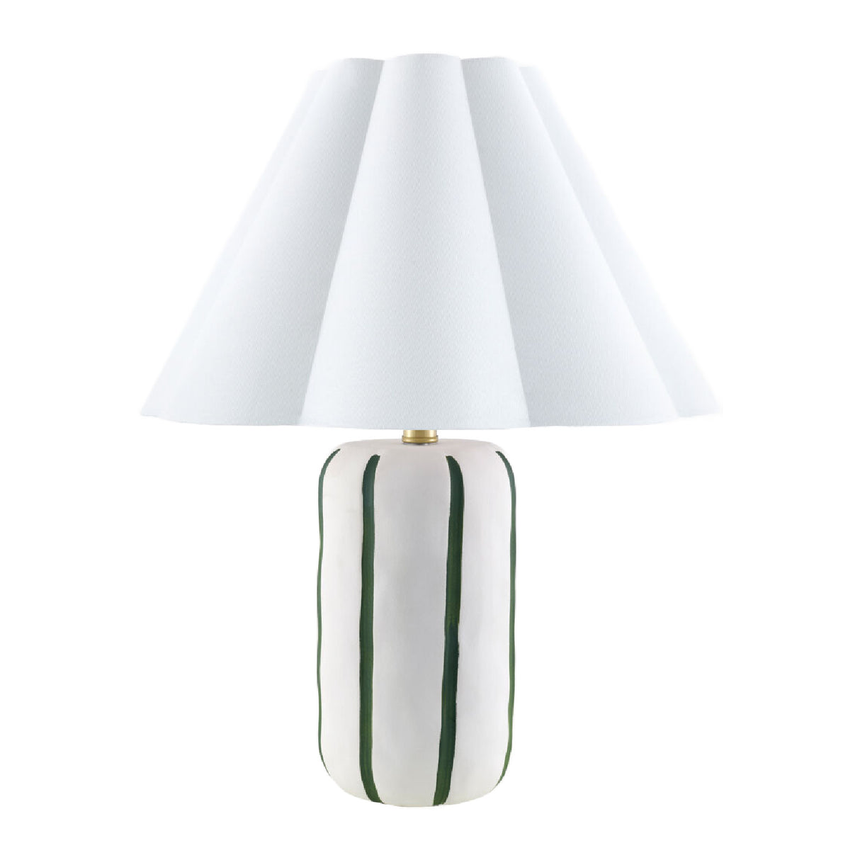 Modern European furniture - Ceramic Scalloped Linen Table Lamp - www.oroa.com | Oroa.com