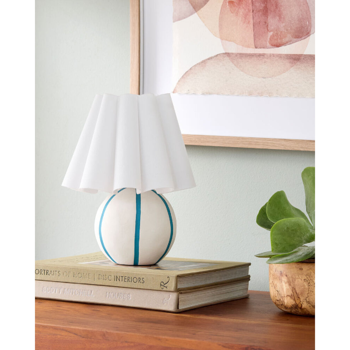 Modern European furniture - Lined Round Ceramic Table Lamp - www.oroa.com | Oroa.com