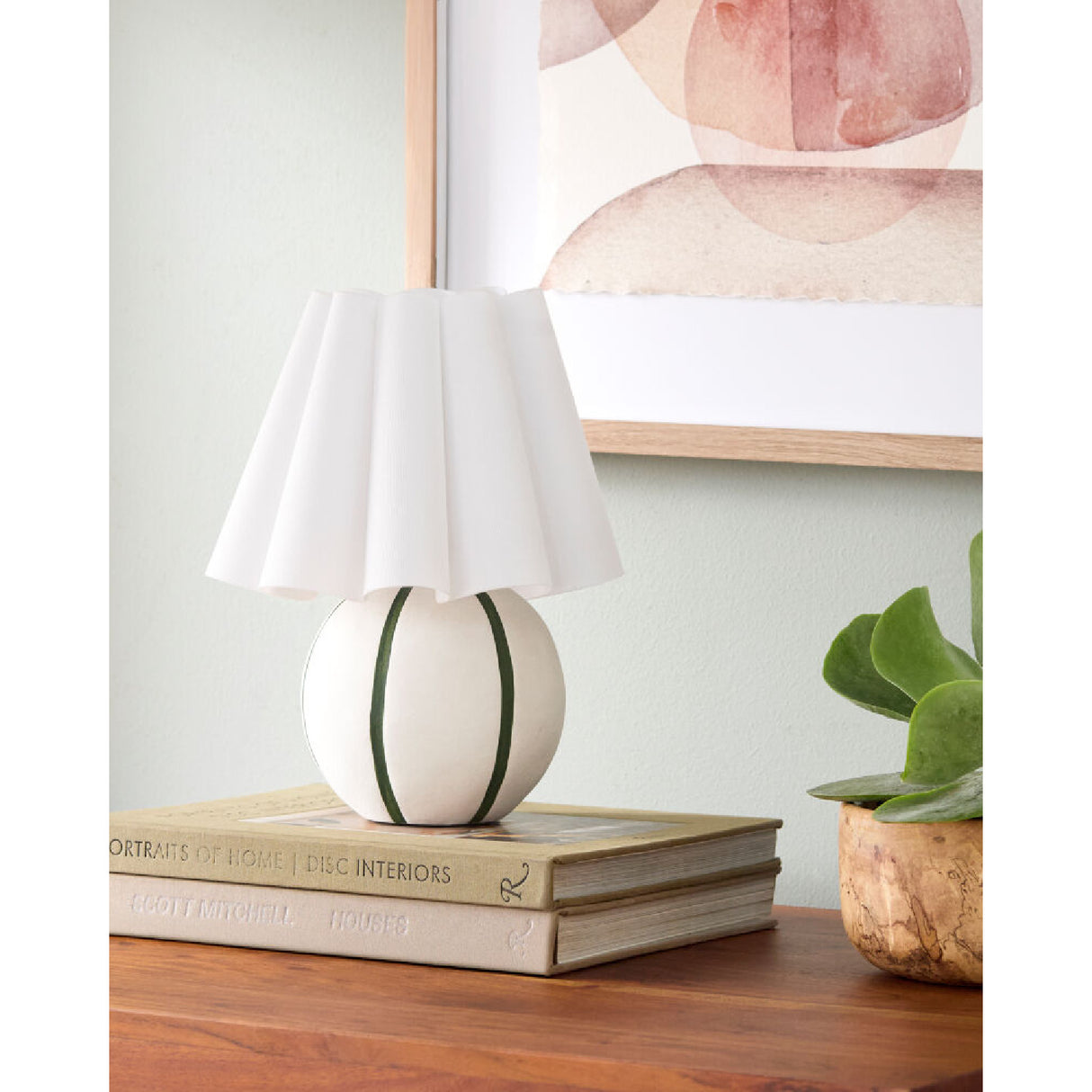 Modern European furniture - Lined Round Ceramic Table Lamp - www.oroa.com | Oroa.com