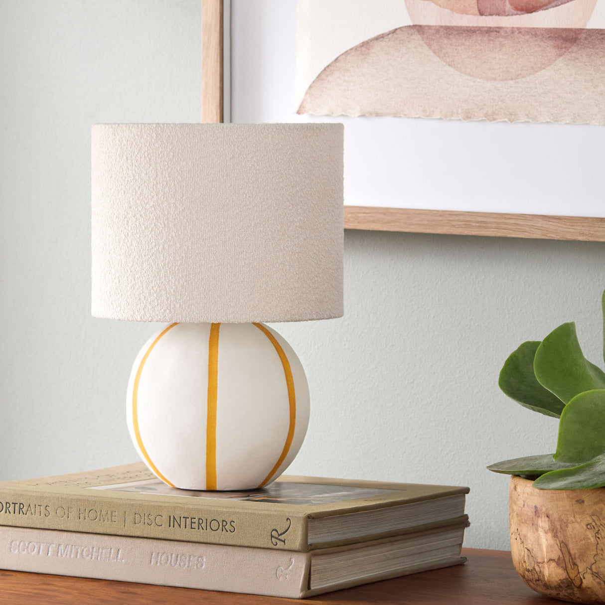 Modern European furniture - Round Lined Ceramic Table Lamp - www.oroa.com | Oroa.com