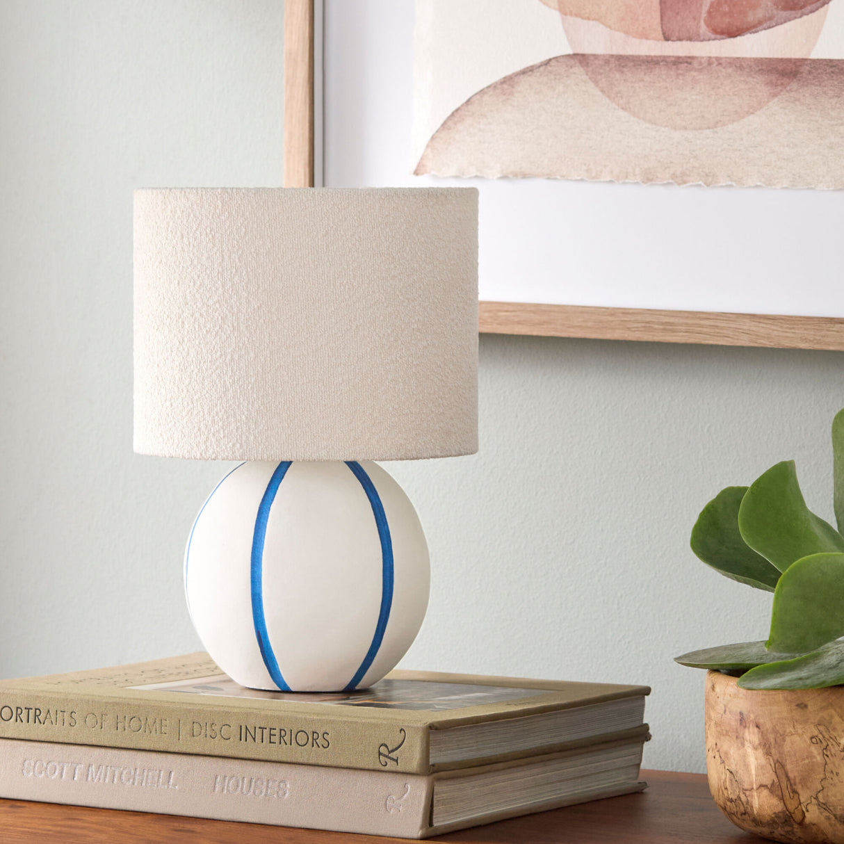Modern European furniture - Round Lined Ceramic Table Lamp - www.oroa.com | Oroa.com