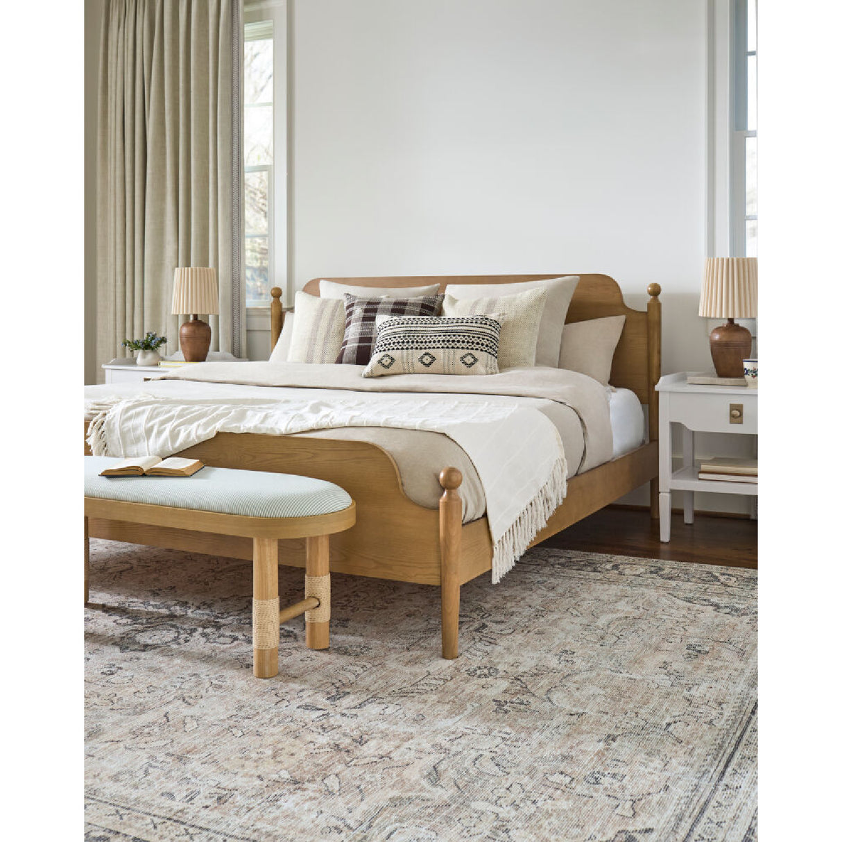 Modern European furniture - Fluted Linen Table Lamp Set (2) - www.oroa.com | Oroa.com