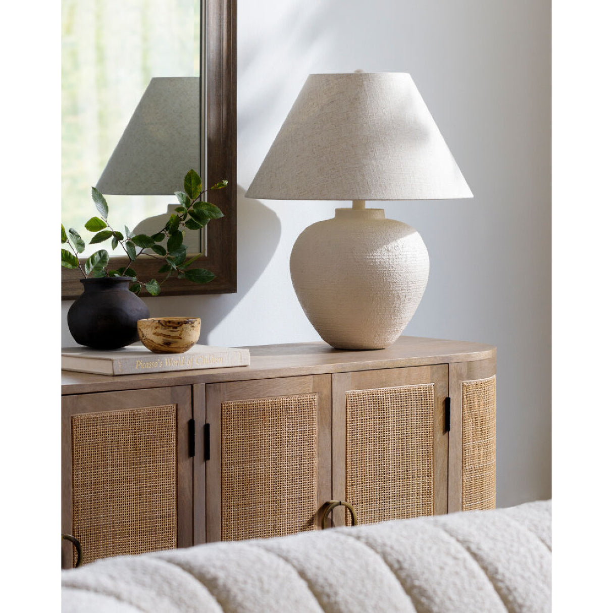 Modern European furniture - Empire Linen Shade Table Lamp - www.oroa.com | Oroa.com