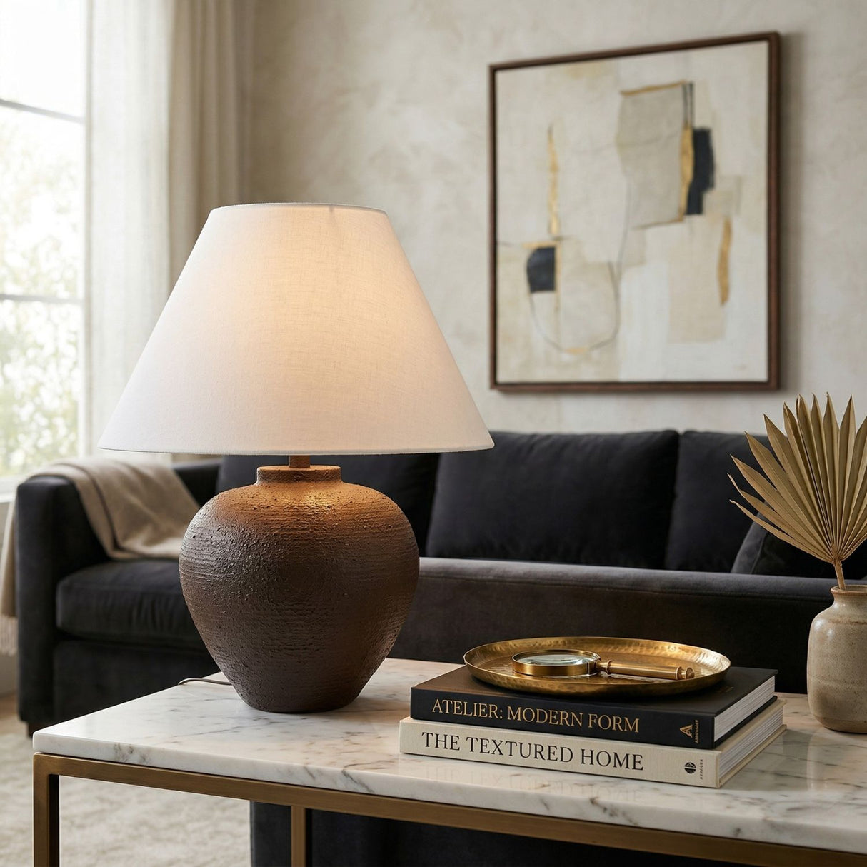 Modern European furniture - Empire Linen Shade Table Lamp - www.oroa.com | Oroa.com
