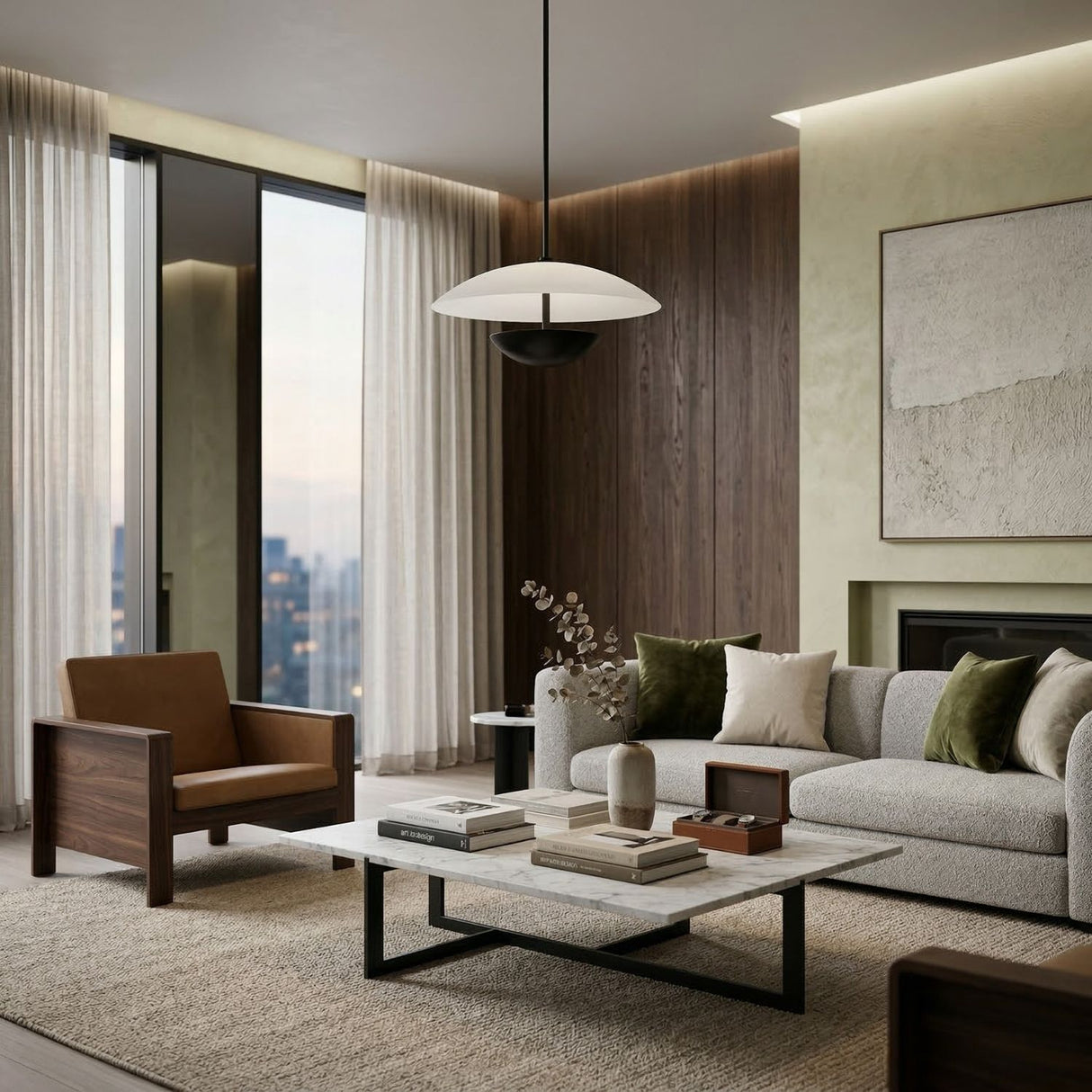 Modern European furniture - White Glass Semi-Dome Pendant Lamp - www.oroa.com | Oroa.com