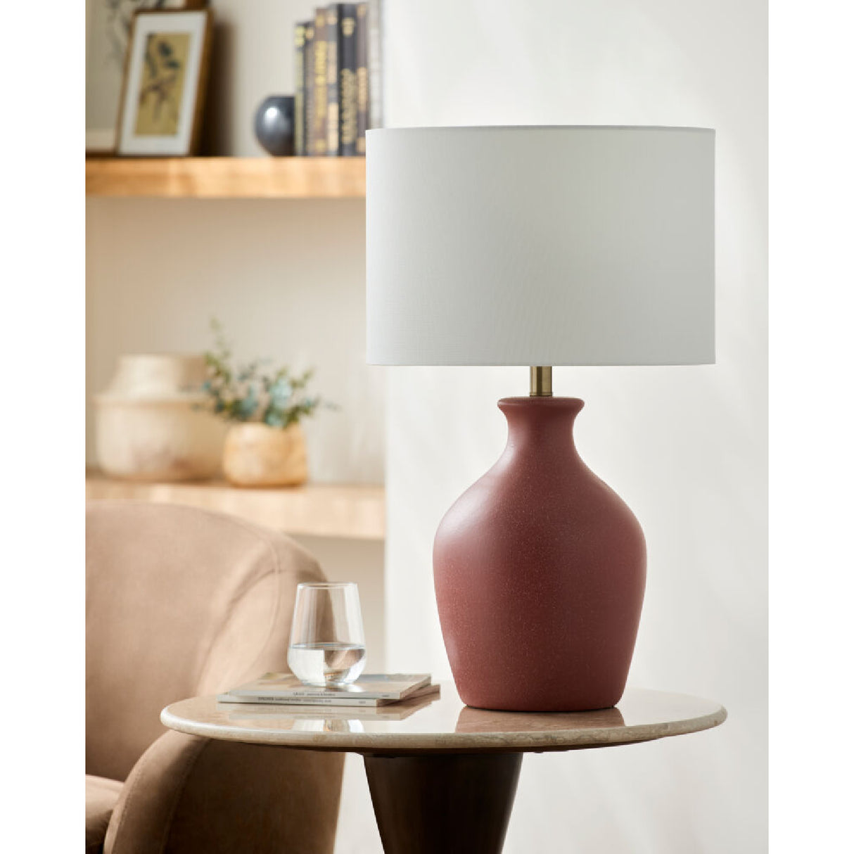 Modern European furniture - Linen Drum Shade Table Lamp - www.oroa.com | Oroa.com