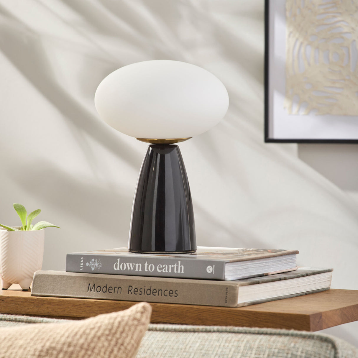 Modern European furniture - Oval White Glass Table Lamp - www.oroa.com | Oroa.com