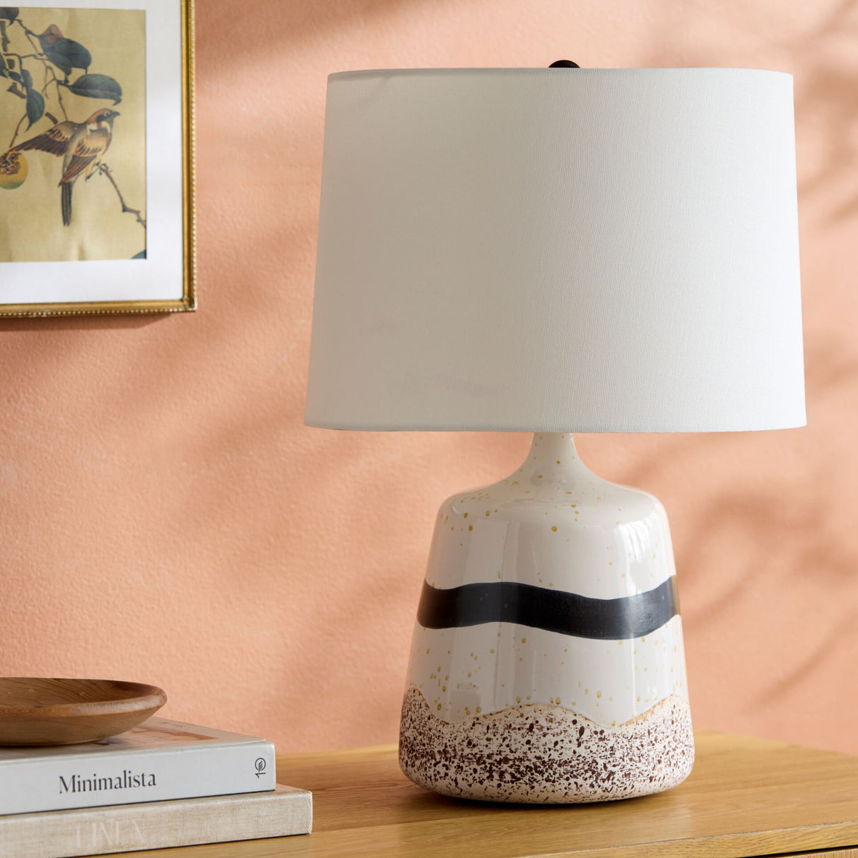 Modern European furniture - Brown Speckled Ceramic Table Lamp - www.oroa.com | Oroa.com