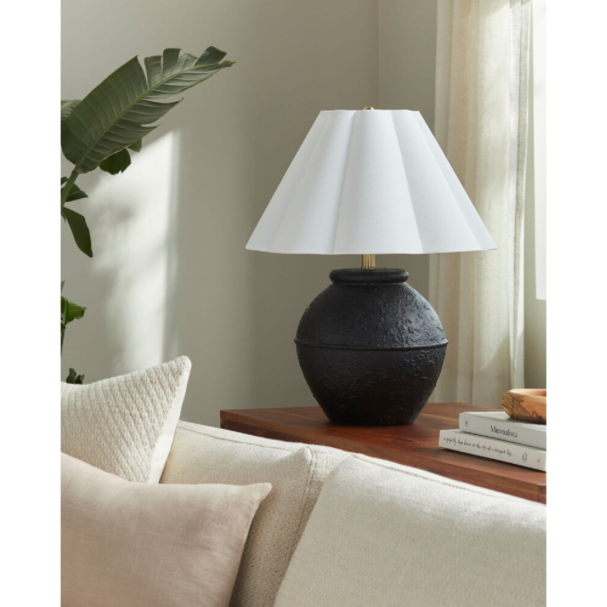Modern European furniture - Scallop Folded Linen Table Lamp - www.oroa.com | Oroa.com