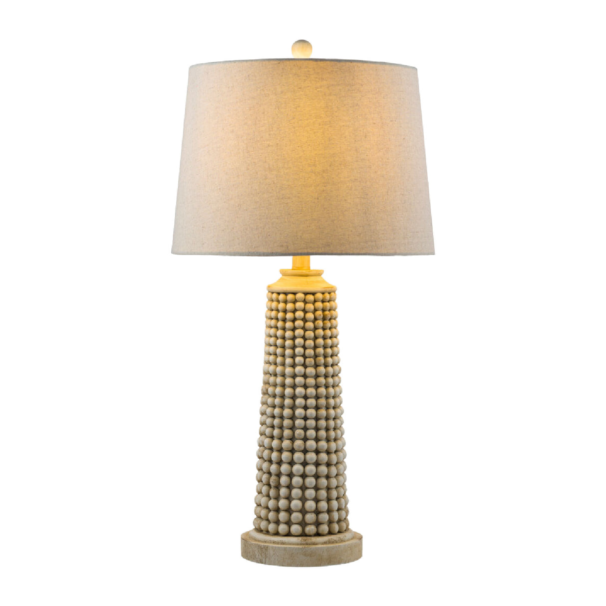 Modern European furniture - Beaded Beige Linen Table Lamp - www.oroa.com | Oroa.com