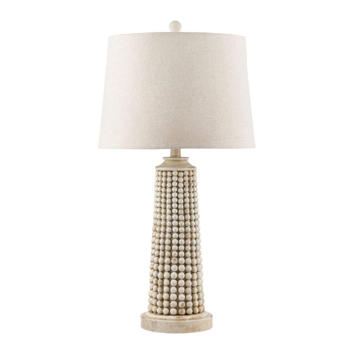 Modern European furniture - Beaded Beige Linen Table Lamp - www.oroa.com | Oroa.com