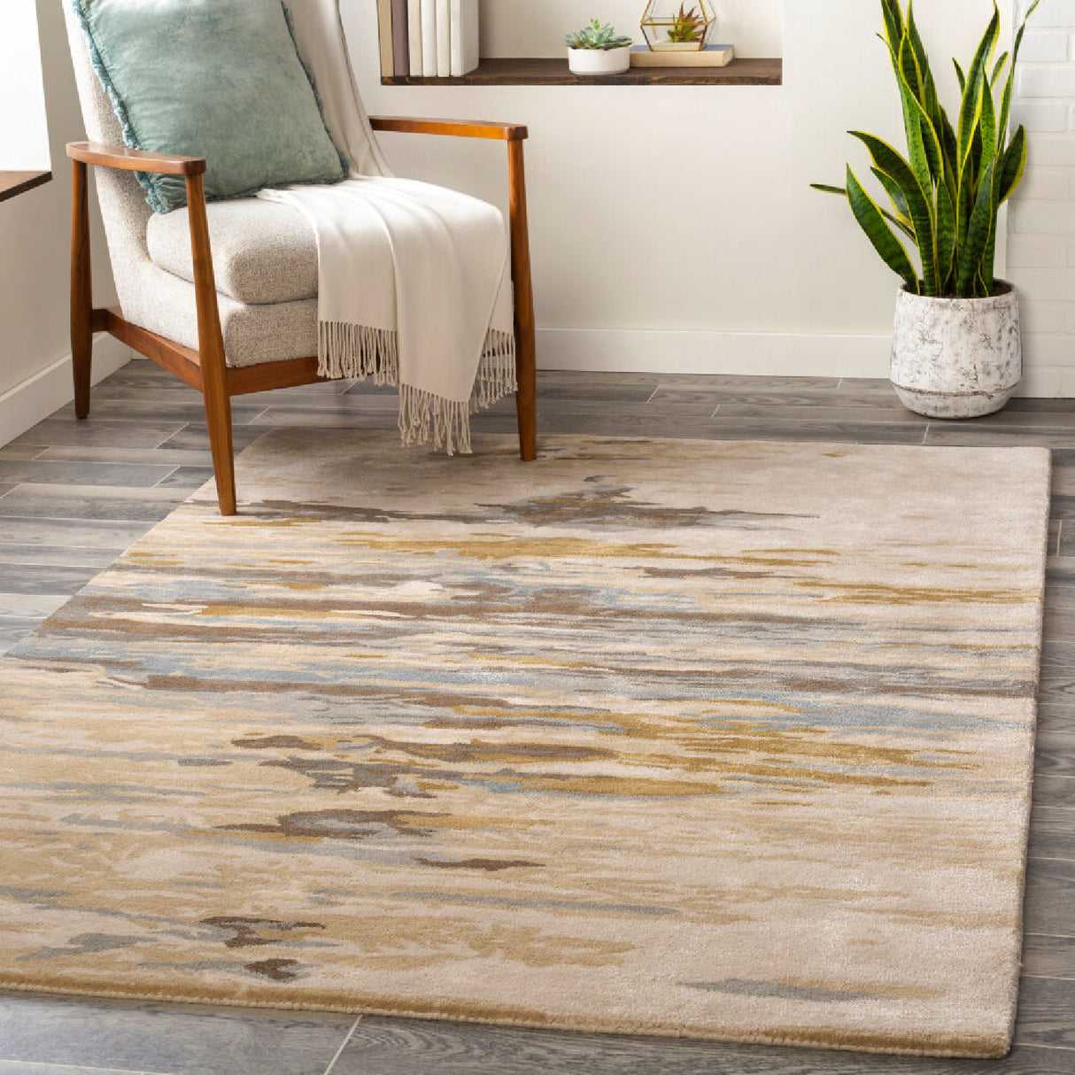 Modern European furniture - Multicolored Viscose Wool Blend Carpet - www.oroa.com | Oroa.com
