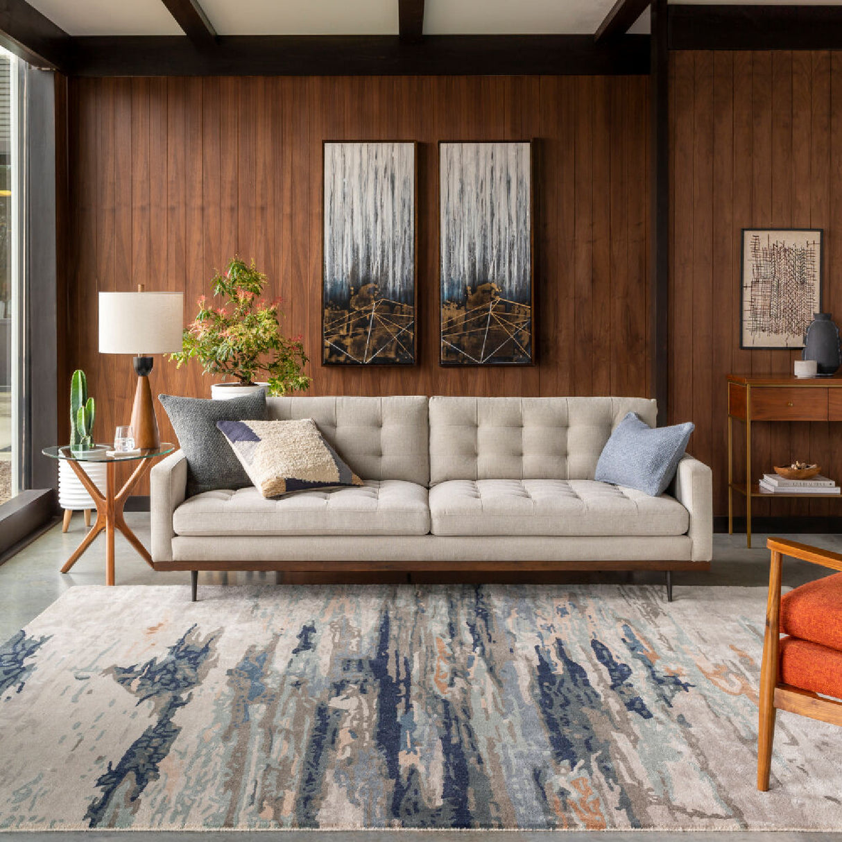 Modern European furniture - Multicolored Viscose Wool Blend Carpet - www.oroa.com | Oroa.com