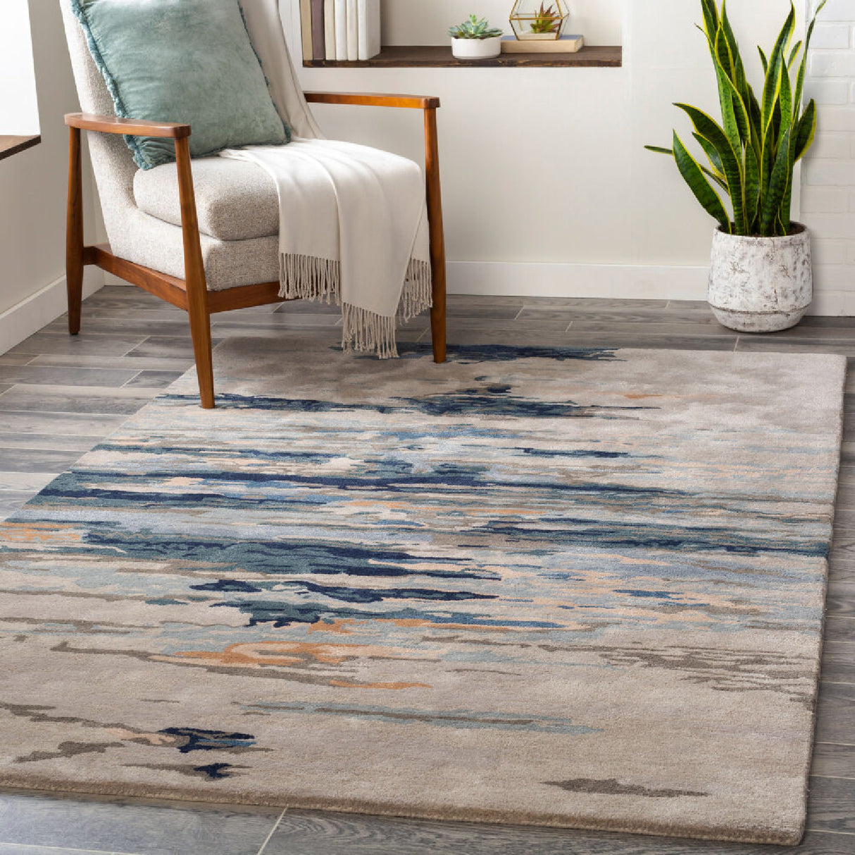 Modern European furniture - Multicolored Viscose Wool Blend Carpet - www.oroa.com | Oroa.com