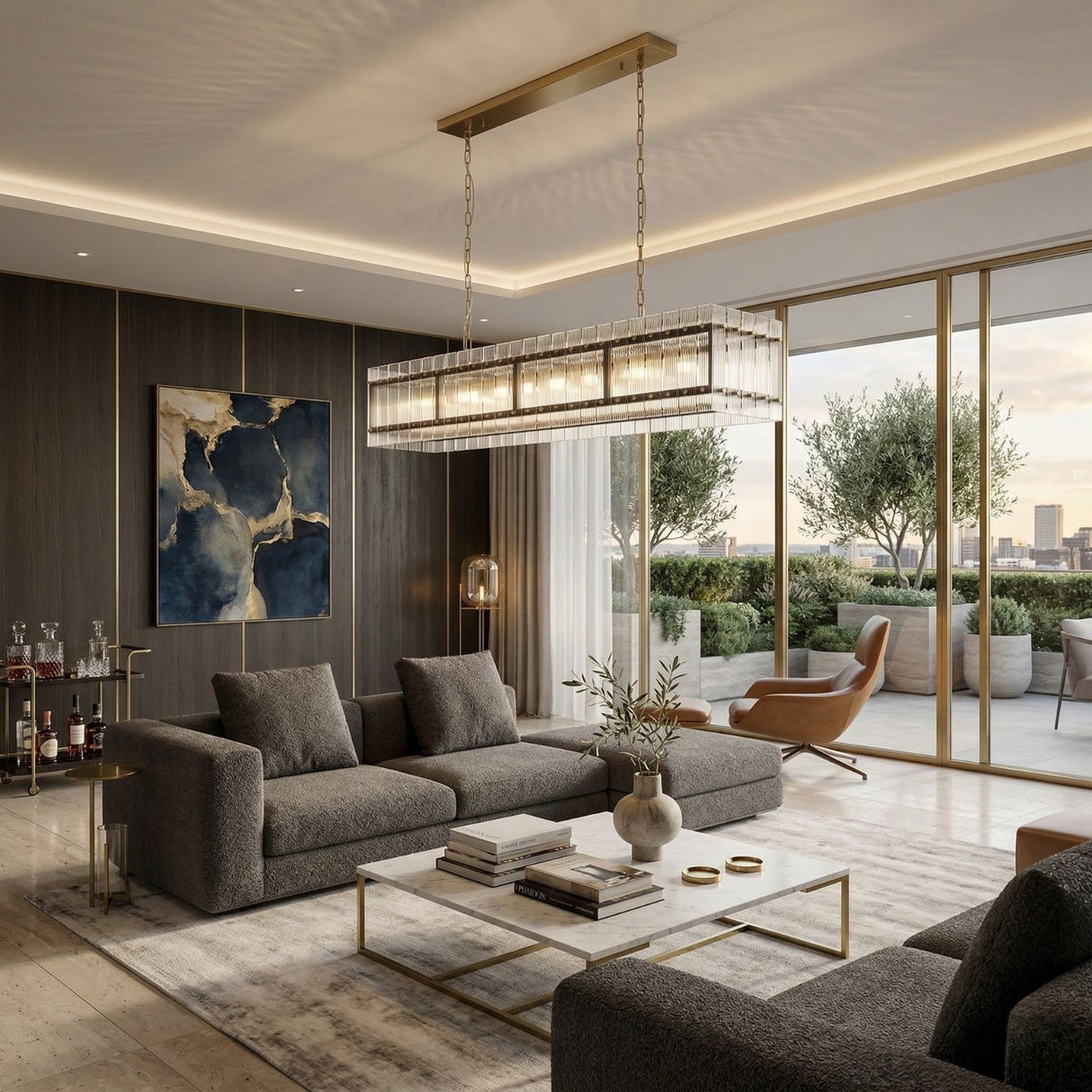 Modern European furniture - Glass Panels 10-Light Chandelier - www.oroa.com | Oroa.com