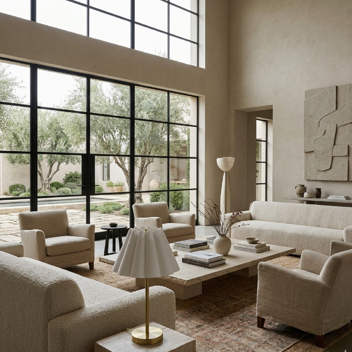 Modern European furniture - Iron Base Linen Table Lamp - www.oroa.com | Oroa.com