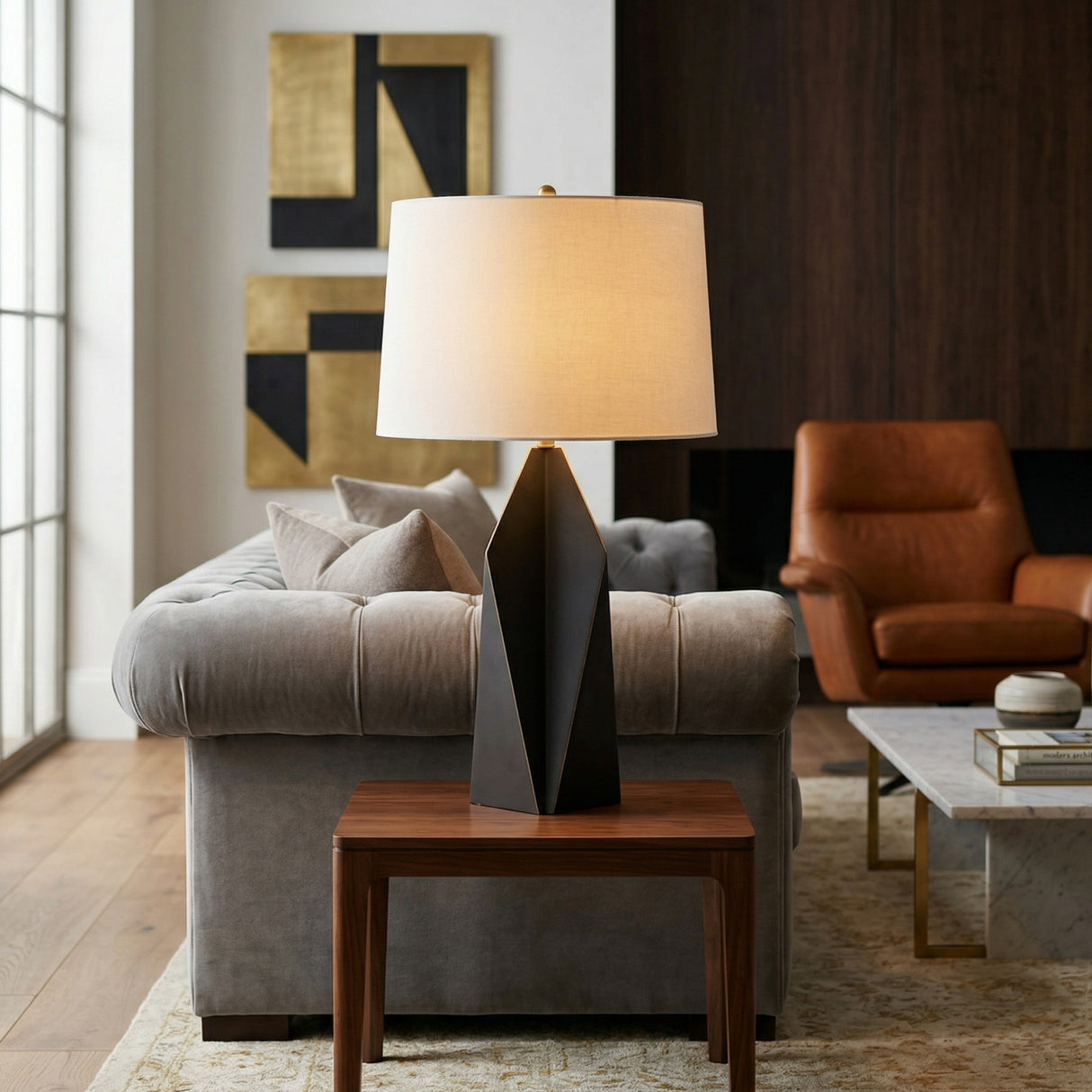 Modern European furniture - Black Iron Base Table Lamp - www.oroa.com | Oroa.com