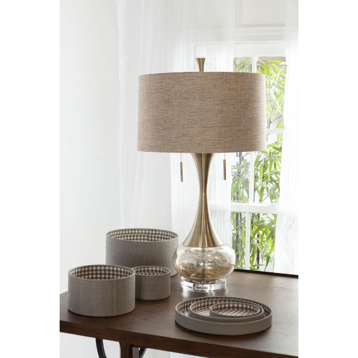 Modern European furniture - Crackle Gold Accent Table Lamp - www.oroa.com | Oroa.com