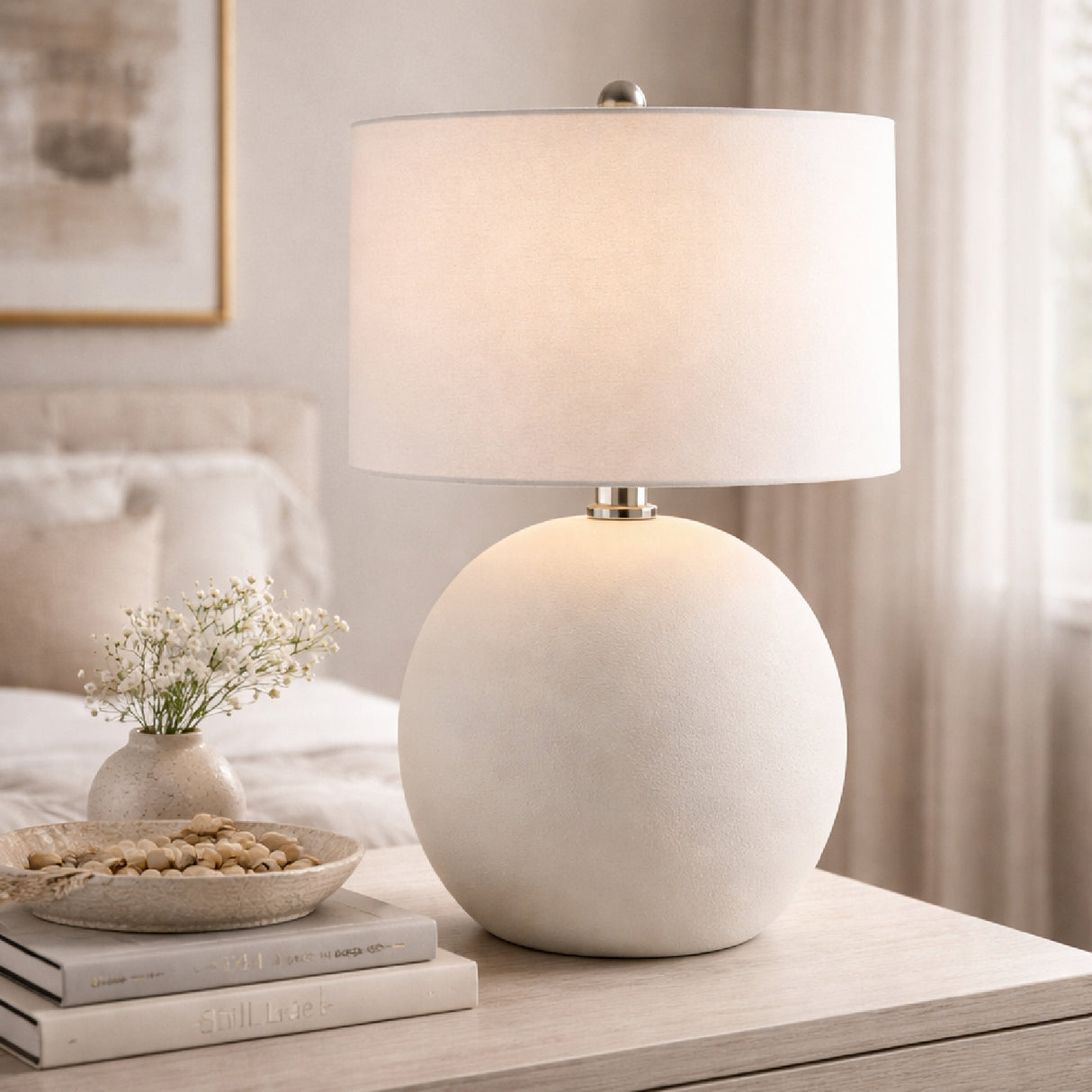 Modern European furniture - Ceramic Sphere Accent Table Lamp - www.oroa.com | Oroa.com