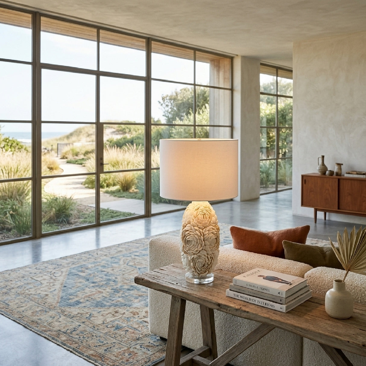 Modern European furniture - White Inlaid Shell Table Lamp - www.oroa.com | Oroa.com