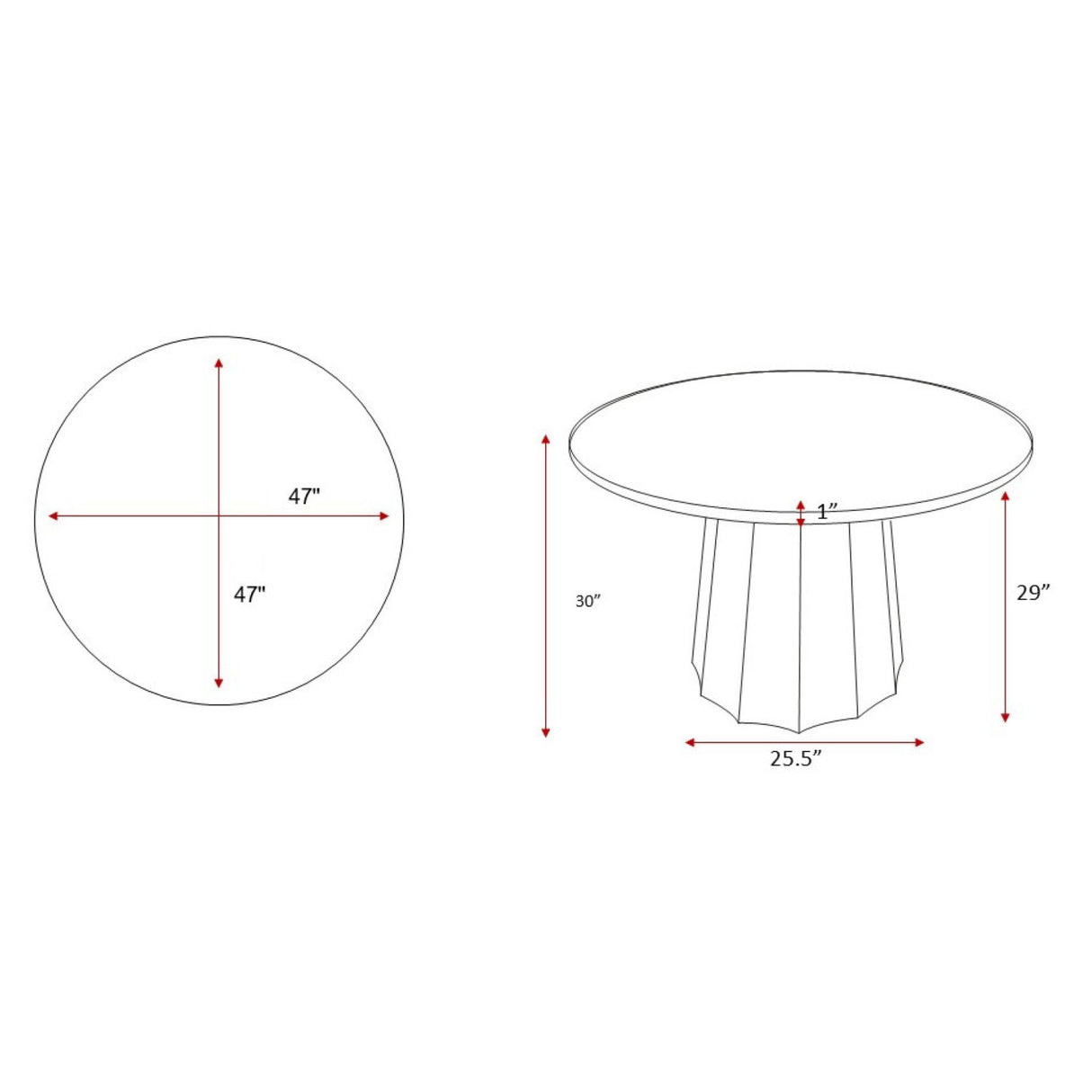 Modern European furniture - Black Marble Round Dining Table - www.oroa.com | Oroa.com