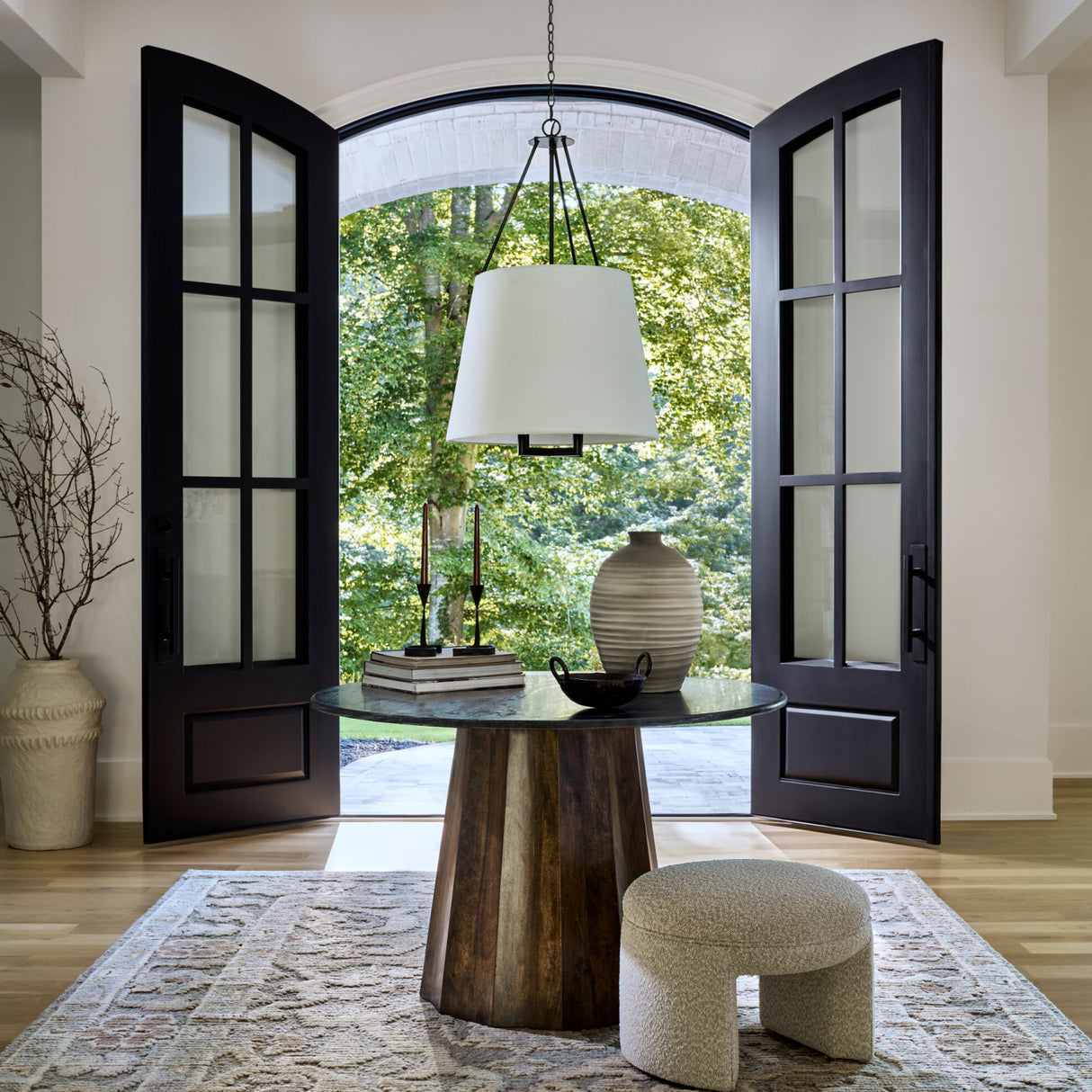 Modern European furniture - Black Marble Round Dining Table - www.oroa.com | Oroa.com