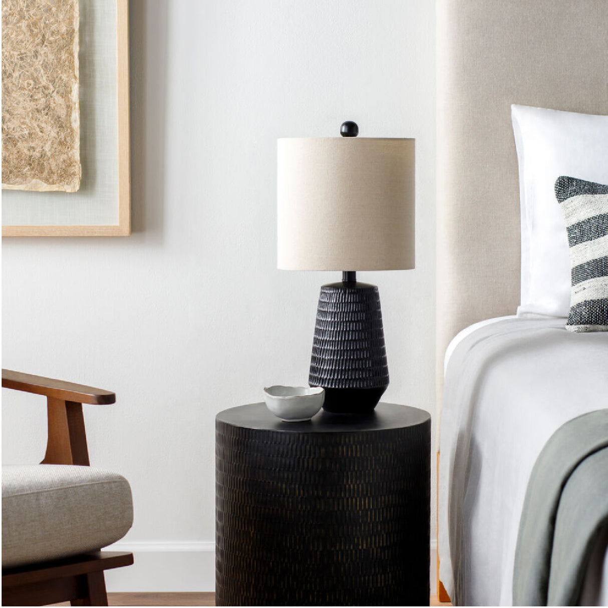 Modern European furniture - Organic-Carved Base Table Lamp - www.oroa.com | Oroa.com