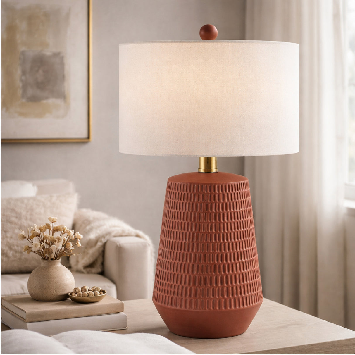 Modern European furniture - Organic-Carved Base Table Lamp - www.oroa.com | Oroa.com