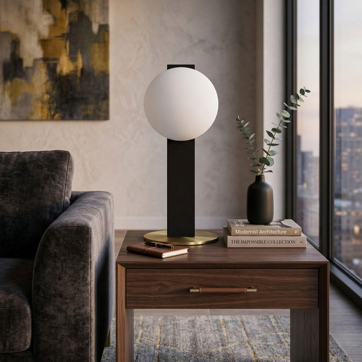 White Glass Modern Table Lamp | Oroa.com