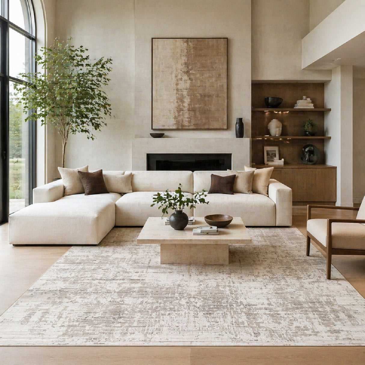Modern European furniture - Gray Viscose Blend Carpet - www.oroa.com | Oroa.com