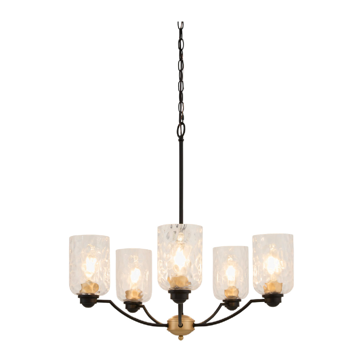 Modern European furniture - Textured Clear Glass 5-Light Chandelier - www.oroa.com | Oroa.com