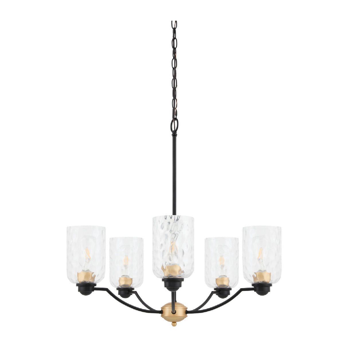 Modern European furniture - Textured Clear Glass 5-Light Chandelier - www.oroa.com | Oroa.com