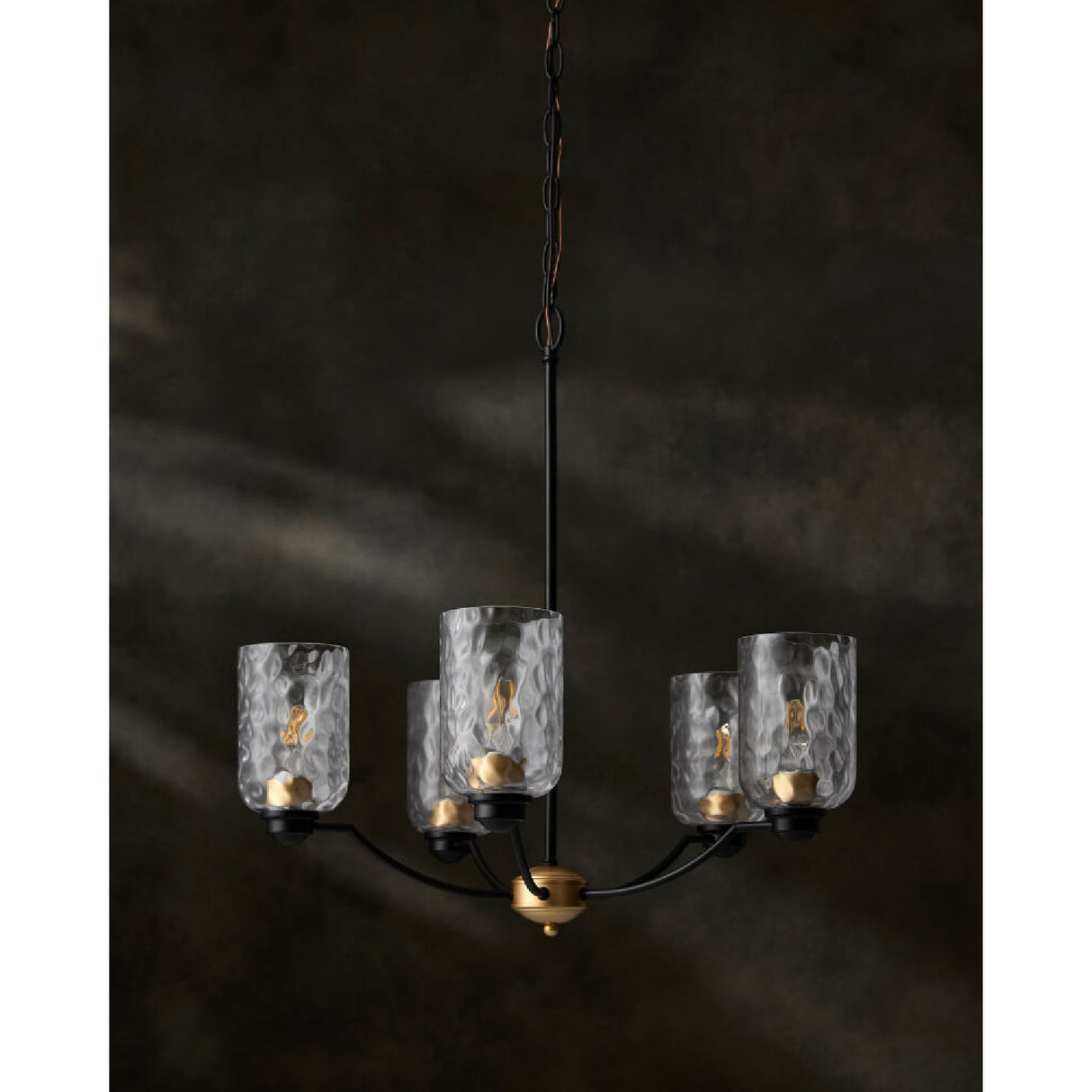 Modern European furniture - Textured Clear Glass 5-Light Chandelier - www.oroa.com | Oroa.com