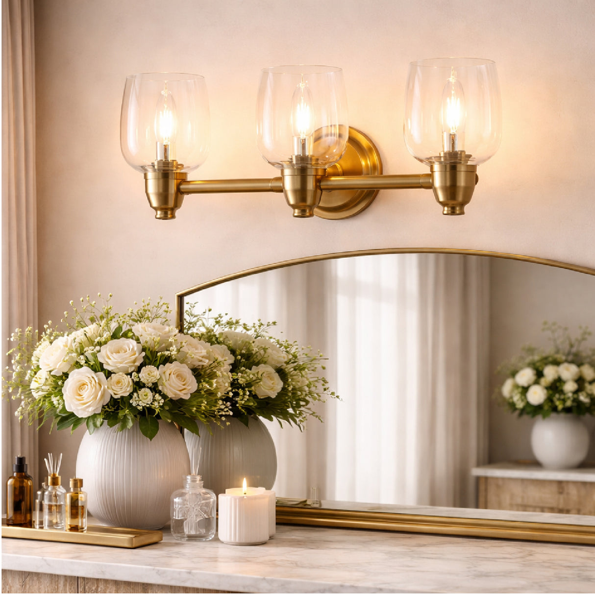 Modern European furniture - Gold Framed Glass Wall Lamp - www.oroa.com | Oroa.com