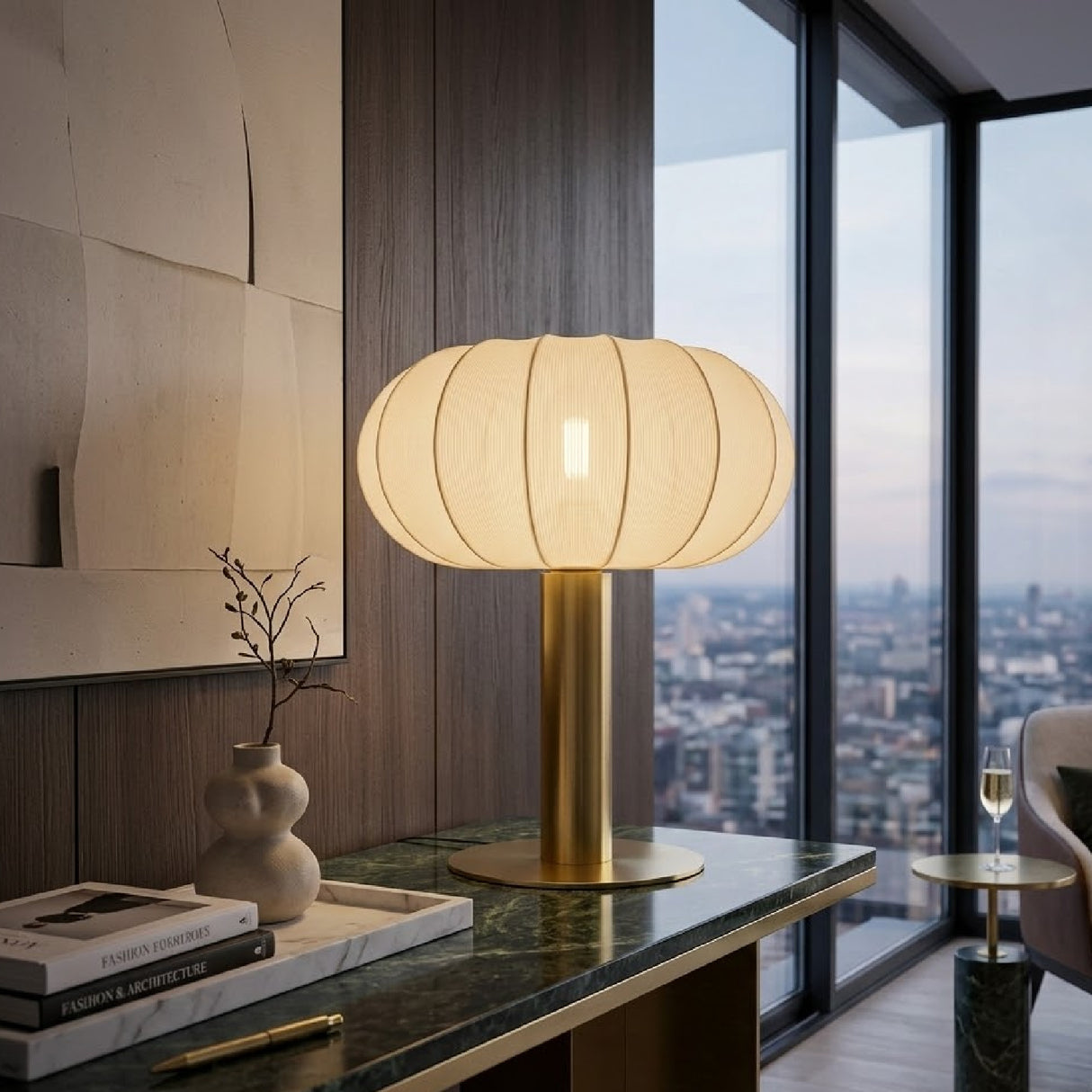 Cream Cotton Accent Table Lamp | Oroa.com