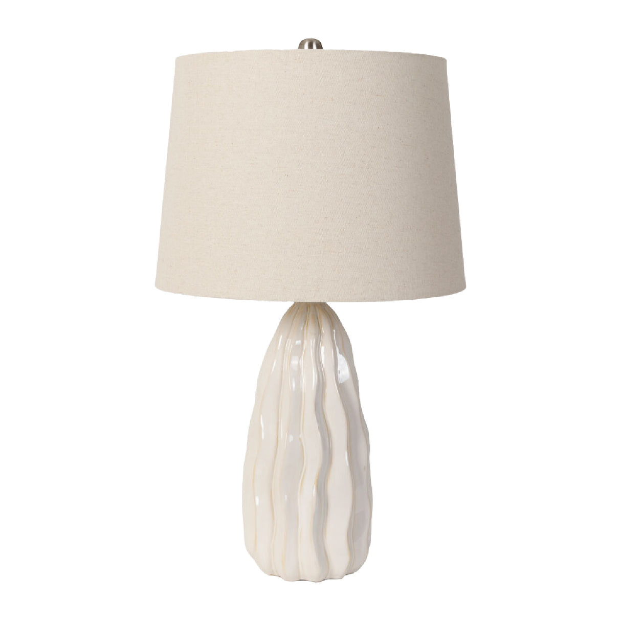 Modern European furniture - Wavy White Ceramic Table Lamp - www.oroa.com | Oroa.com