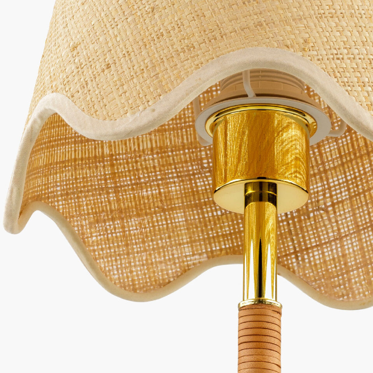 Modern European furniture - Scalloped Beige Jute Table Lamp - www.oroa.com | Oroa.com
