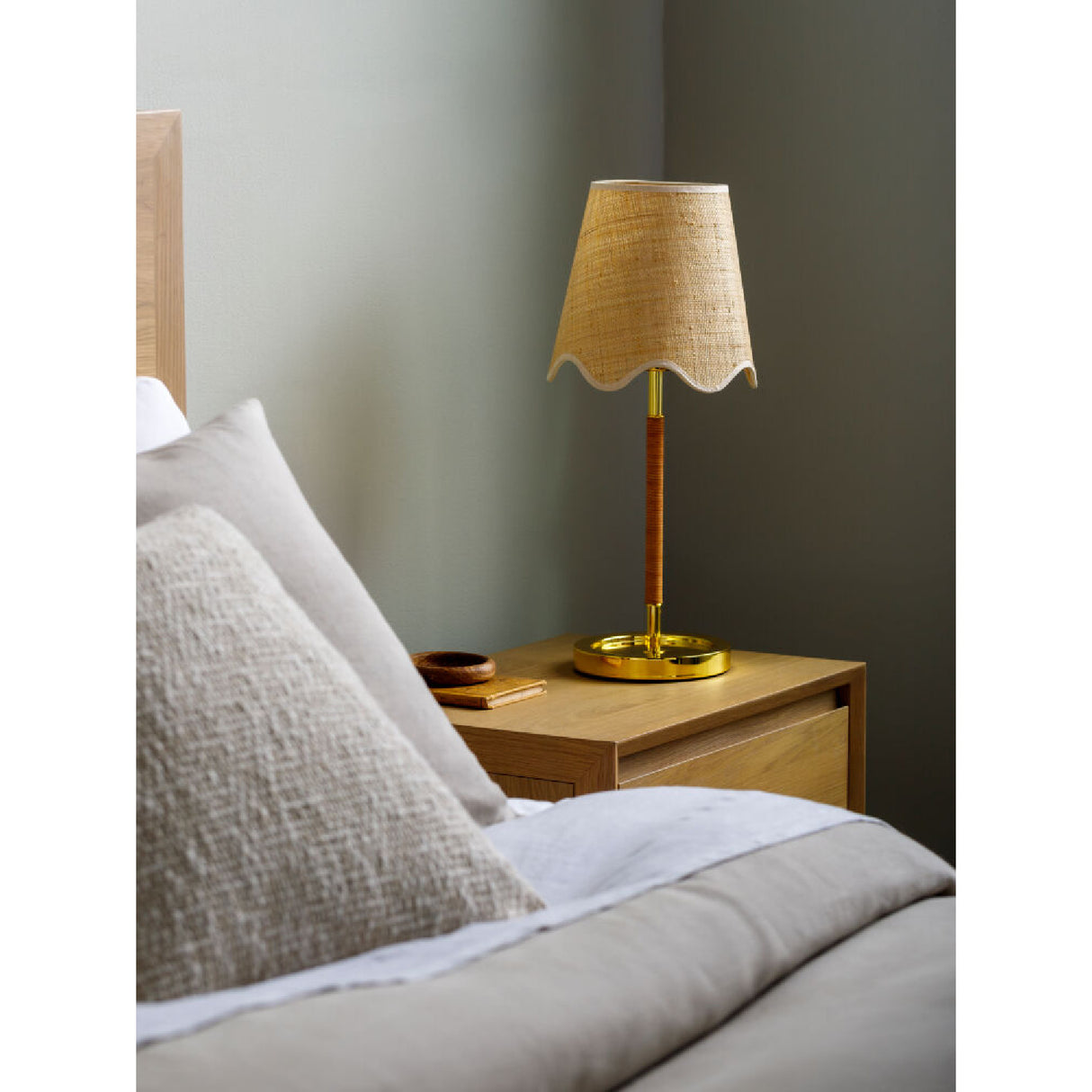 Modern European furniture - Scalloped Beige Jute Table Lamp - www.oroa.com | Oroa.com