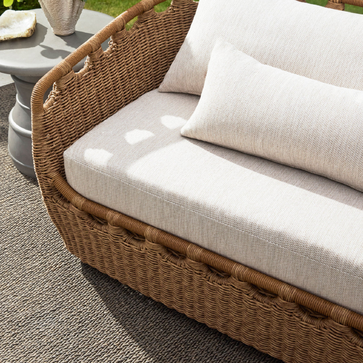 Modern European furniture - Hand-Woven Wicker Outdoor Sofa - www.oroa.com | Oroa.com