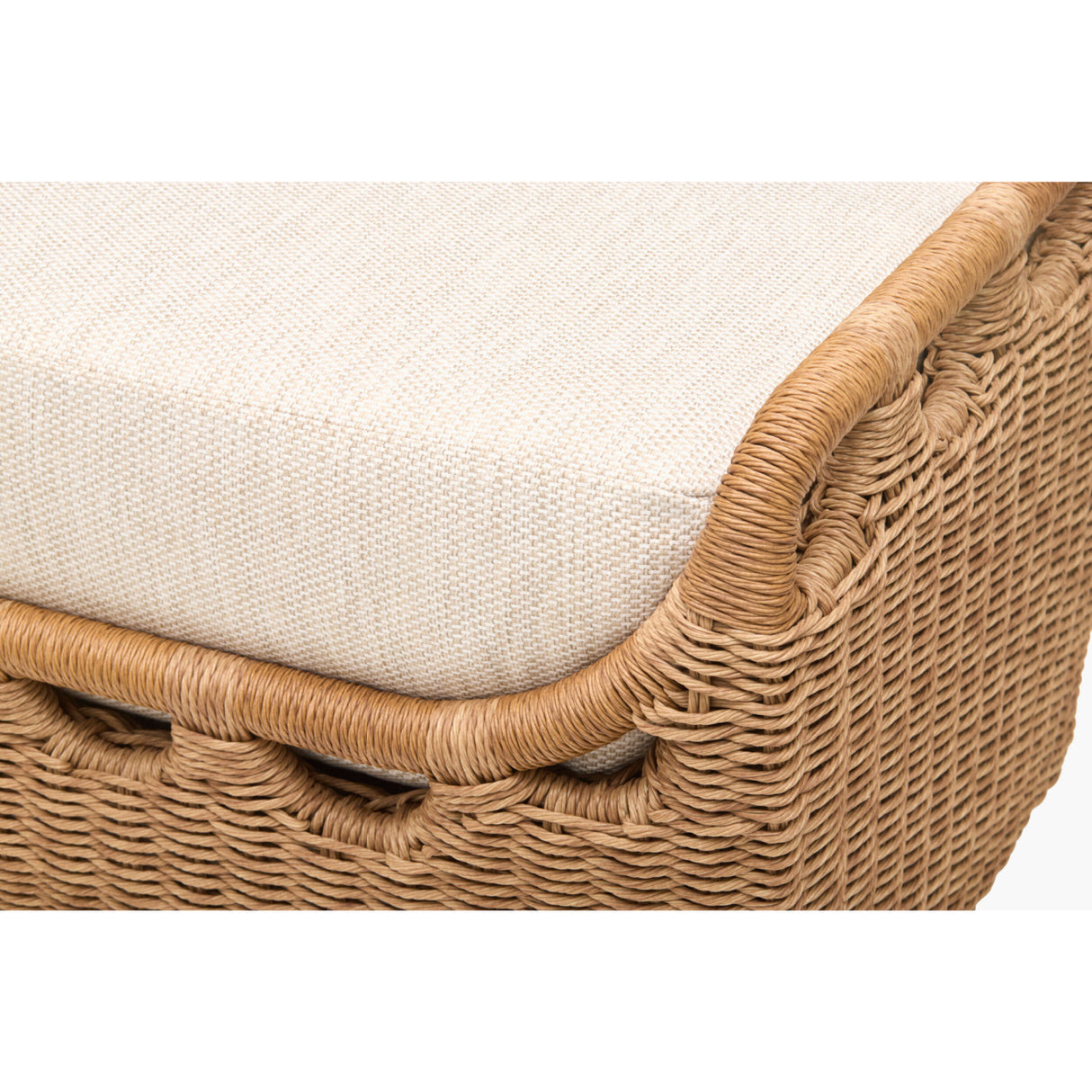 Modern European furniture - Hand-Woven Wicker Outdoor Ottoman - www.oroa.com | Oroa.com