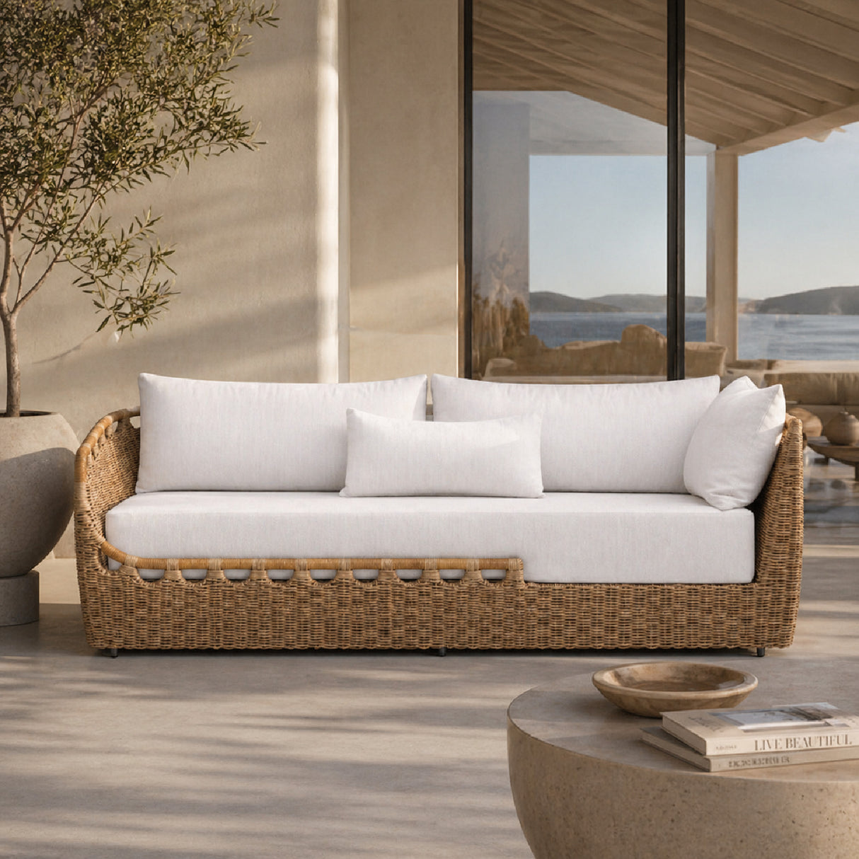 Modern European furniture - Hand-Woven Wicker Outdoor Sectional Sofa - www.oroa.com | Oroa.com