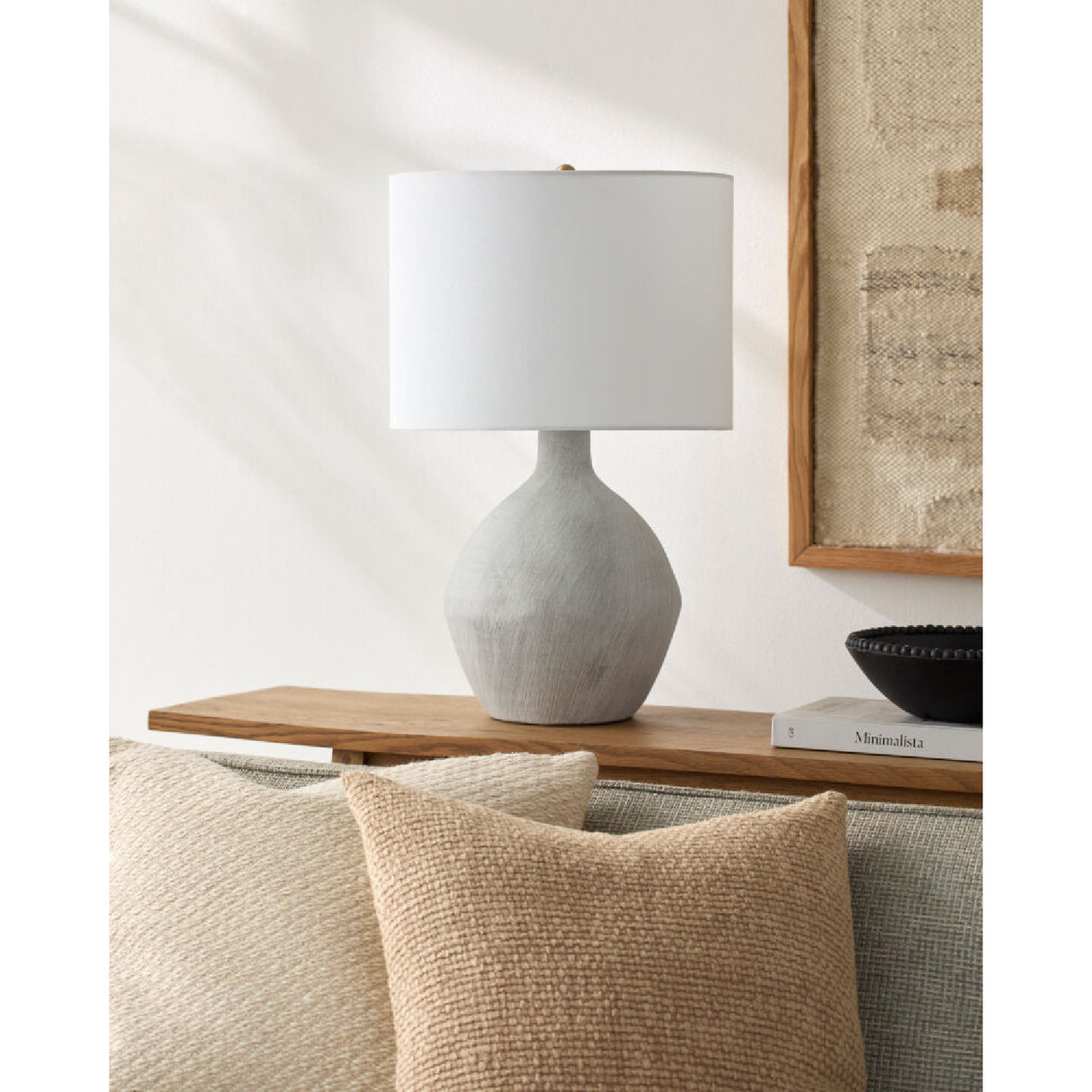 Modern European furniture - Linen Shade Ceramic Table Lamp - www.oroa.com | Oroa.com
