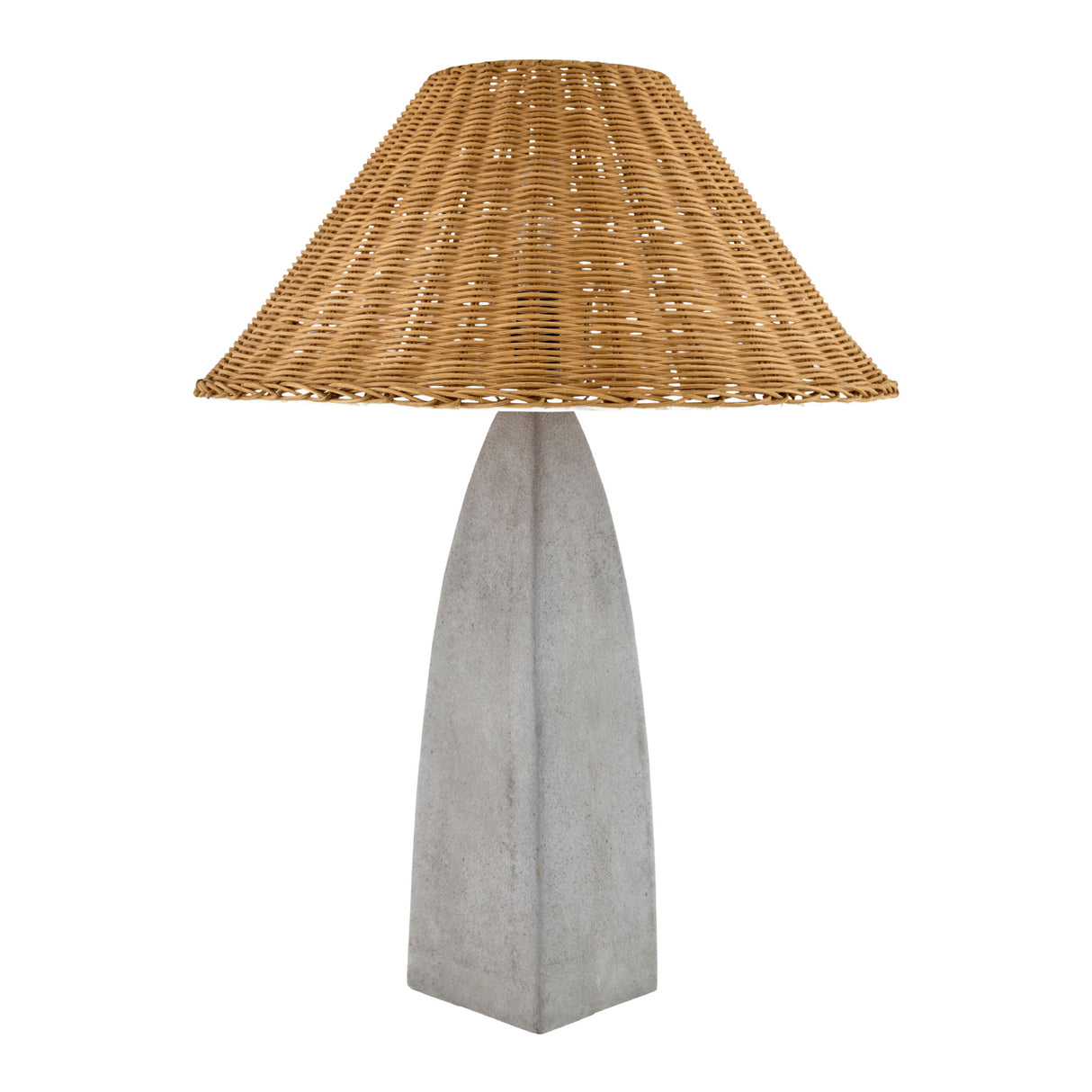 Modern European furniture - Rattan Shade Concrete Table Lamp - www.oroa.com | Oroa.com